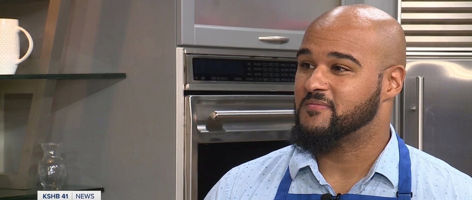 Lucas Vincent, owner of Just Another Catering Company, in the kitchen